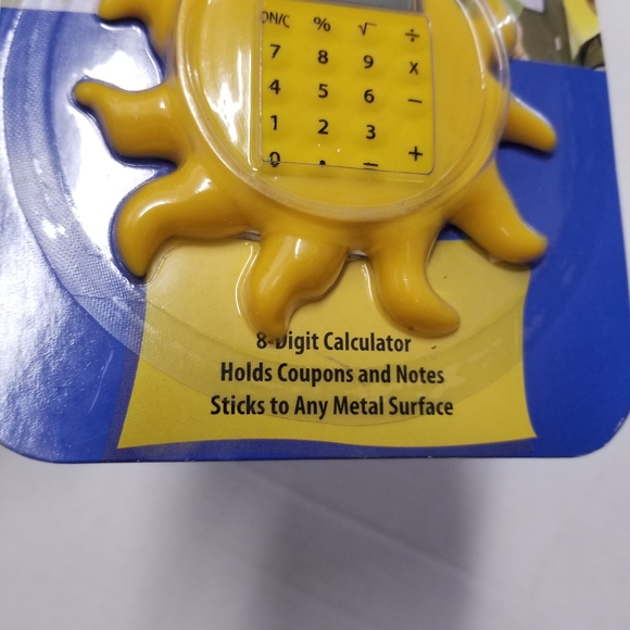 Datexx Y2K Vintage Rare Yellow Magnetic Rubber Sun Shaped Calculator 33267 New - Picture 4 of 9